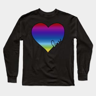 Rainbow Love Heart Pride Design Long Sleeve T-Shirt